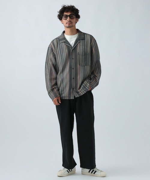 BAYFLOW(ベイフロー)の「パターンレース長袖シャツ(シャツ/ブラウス・メンズ・パープル/グレー/ブルーグリーン・MEDIUM/LARGE)」の5枚目の写真