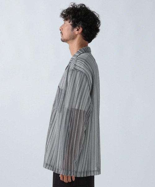 BAYFLOW(ベイフロー)の「パターンレース長袖シャツ(シャツ/ブラウス・メンズ・パープル/グレー/ブルーグリーン・MEDIUM/LARGE)」の8枚目の写真