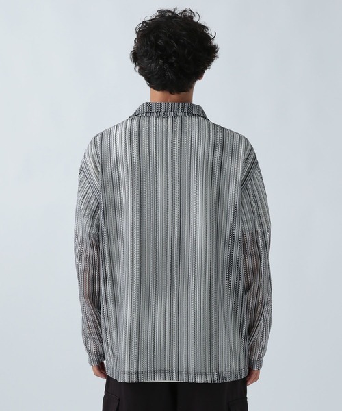 BAYFLOW(ベイフロー)の「パターンレース長袖シャツ(シャツ/ブラウス・メンズ・パープル/グレー/ブルーグリーン・MEDIUM/LARGE)」の9枚目の写真