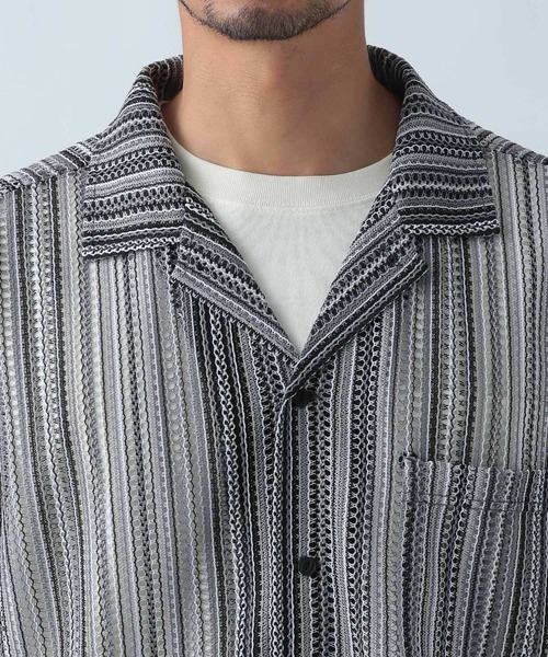 BAYFLOW(ベイフロー)の「パターンレース長袖シャツ(シャツ/ブラウス・メンズ・パープル/グレー/ブルーグリーン・MEDIUM/LARGE)」の11枚目の写真