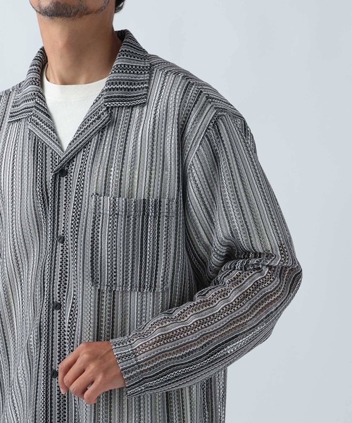 BAYFLOW(ベイフロー)の「パターンレース長袖シャツ(シャツ/ブラウス・メンズ・パープル/グレー/ブルーグリーン・MEDIUM/LARGE)」の12枚目の写真