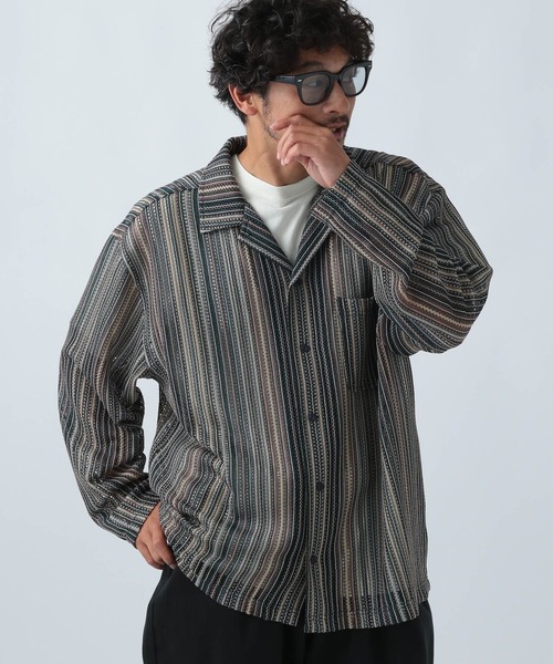 BAYFLOW(ベイフロー)の「パターンレース長袖シャツ(シャツ/ブラウス・メンズ・パープル/グレー/ブルーグリーン・MEDIUM/LARGE)」の19枚目の写真
