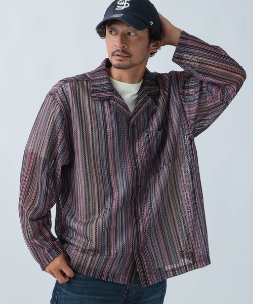 BAYFLOW(ベイフロー)の「パターンレース長袖シャツ(シャツ/ブラウス・メンズ・パープル/グレー/ブルーグリーン・MEDIUM/LARGE)」の18枚目の写真