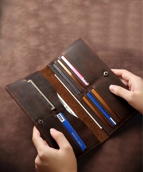 STYLE NUMBER(スタイルナンバー)の「【STYLE NUMBER / スタイルナンバー】 レザー ロングウオレット/札入れ(札入れ/マネークリップ・メンズ・ブラウン・FREE)」の1枚目の写真