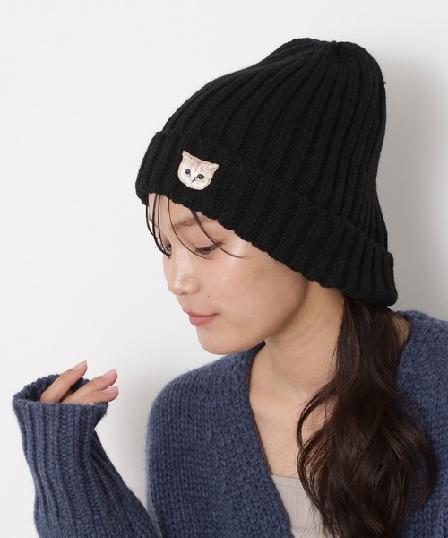 【極美品】ヴィヴィアン ニット帽 キャスケット ビーニー 刺繍ワッペン ベージュ ワッペン付ニット帽 ☆ 帽子 ニットキャップ ビーニー ワッチキャップ
