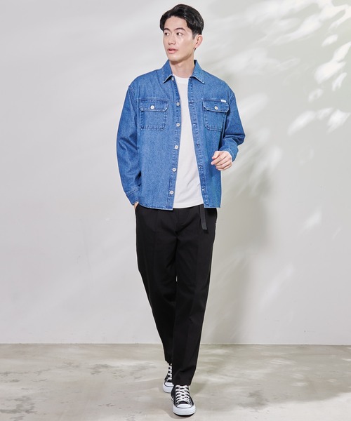 Arnold Palmer（アーノルドパーマー）の「ミドルオンス デニム シャツ ジャケット（シャツ/ブラウス・メンズ・ブルー/ライトブルー・LL/M/L）」の12枚目の写真