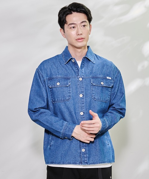 Arnold Palmer（アーノルドパーマー）の「ミドルオンス デニム シャツ ジャケット（シャツ/ブラウス・メンズ・ブルー/ライトブルー・LL/M/L）」の10枚目の写真