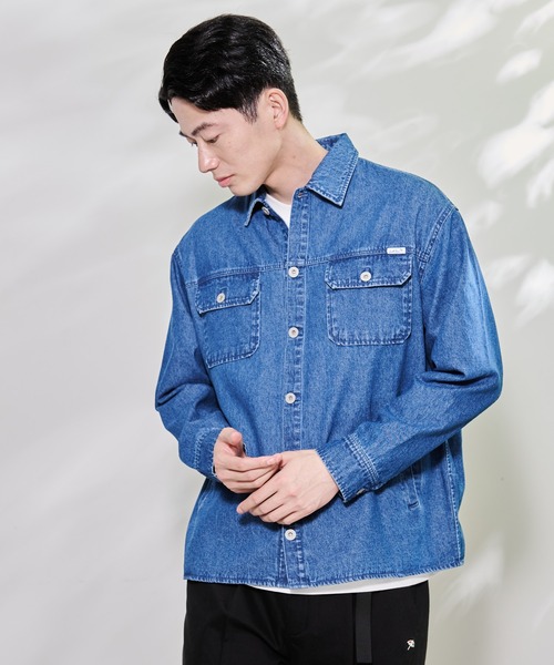 Arnold Palmer（アーノルドパーマー）の「ミドルオンス デニム シャツ ジャケット（シャツ/ブラウス・メンズ・ブルー/ライトブルー・LL/M/L）」の11枚目の写真