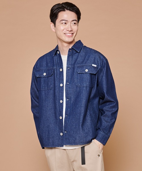 Arnold Palmer（アーノルドパーマー）の「ミドルオンス デニム シャツ ジャケット（シャツ/ブラウス・メンズ・ブルー/ライトブルー・LL/M/L）」の14枚目の写真