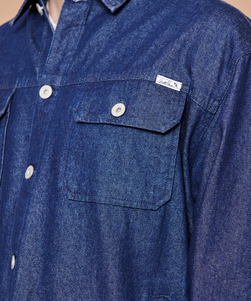 Arnold Palmer（アーノルドパーマー）の「ミドルオンス デニム シャツ ジャケット（シャツ/ブラウス・メンズ・ブルー/ライトブルー・LL/M/L）」の4枚目の写真