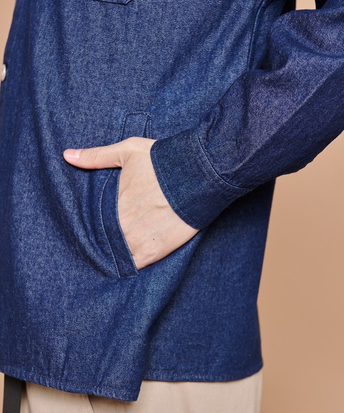 Arnold Palmer（アーノルドパーマー）の「ミドルオンス デニム シャツ ジャケット（シャツ/ブラウス・メンズ・ブルー/ライトブルー・LL/M/L）」の6枚目の写真