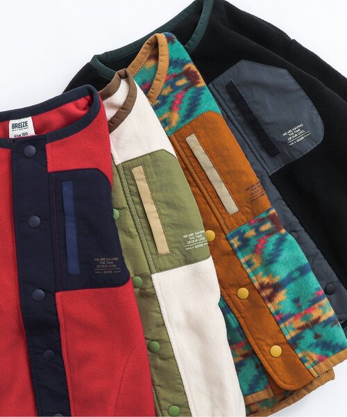 BREEZE（ブリーズ）の「ライトフリースカーディガン（カーディガン/ボレロ・キッズ・レッド/エメラルド/ブラック/キナリ・110/130/90/140/80/100/150/120）」の6枚目の写真