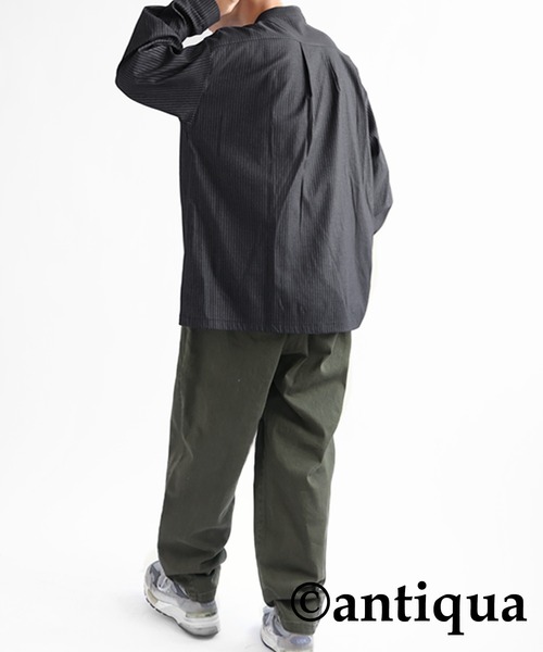 antiqua(アンティカ)の「チャイナ風ストライプシャツ(シャツ/ブラウス・メンズ・ブラック・FREE)」の8枚目の写真