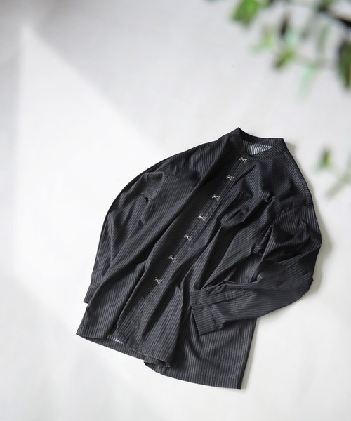 antiqua(アンティカ)の「チャイナ風ストライプシャツ(シャツ/ブラウス・メンズ・ブラック・FREE)」の13枚目の写真