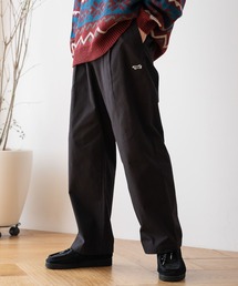 【THEFOX】ワンポイントロゴ/ワイドストレートチノパンツ