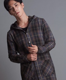 NO ID.（ノーアイディ）の「【NO ID.】Check Hood Long Shirt / チェック フード ロング シャツ（シャツ/ブラウス）」
