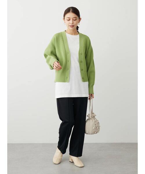 Green Parks(グリーンパークス)の「スポンディシュ畦編みショート丈カーディガン(カーディガン/ボレロ・レディース・ピンク/クリーム/ネイビー/グリーン・FREE)」の21枚目の写真