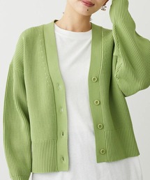 スポンディシュ畦編みショート丈カーディガン