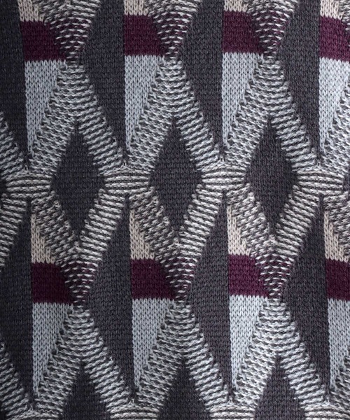 SITRY(シトリー)の「Geometric Jacquard Knit Cardigan/幾何学 ジャガード ニット カーディガン/カーデ(カーディガン/ボレロ・メンズ・チャコールグレー/ブラック/ダークブラウン/ブラウン/ブルー/グリーン・M/L/XL)」の12枚目の写真
