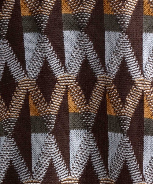 SITRY(シトリー)の「Geometric Jacquard Knit Cardigan/幾何学 ジャガード ニット カーディガン/カーデ(カーディガン/ボレロ・メンズ・チャコールグレー/ブラック/ダークブラウン/ブラウン/ブルー/グリーン・M/L/XL)」の11枚目の写真