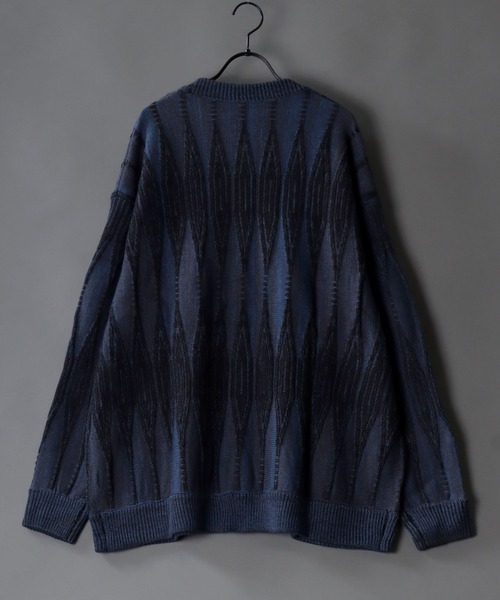 SITRY(シトリー)の「Geometric Jacquard Knit Cardigan/幾何学 ジャガード ニット カーディガン/カーデ(カーディガン/ボレロ・メンズ・チャコールグレー/ブラック/ダークブラウン/ブラウン/ブルー/グリーン・M/L/XL)」の15枚目の写真