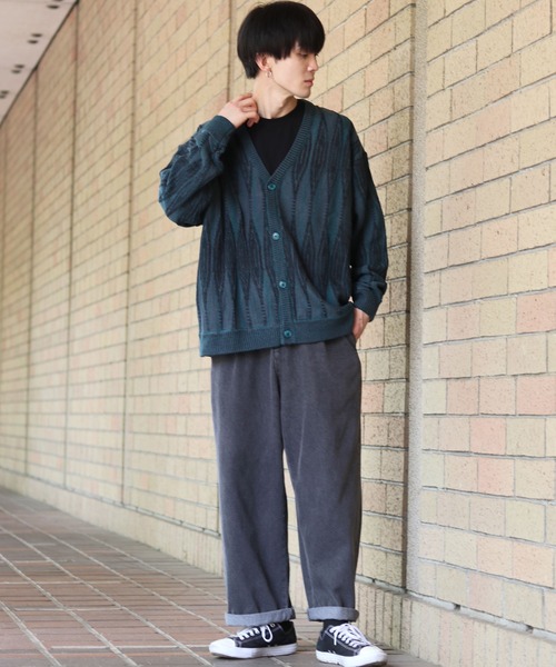 SITRY(シトリー)の「Geometric Jacquard Knit Cardigan/幾何学 ジャガード ニット カーディガン/カーデ(カーディガン/ボレロ・メンズ・チャコールグレー/ブラック/ダークブラウン/ブラウン/ブルー/グリーン・M/L/XL)」の22枚目の写真