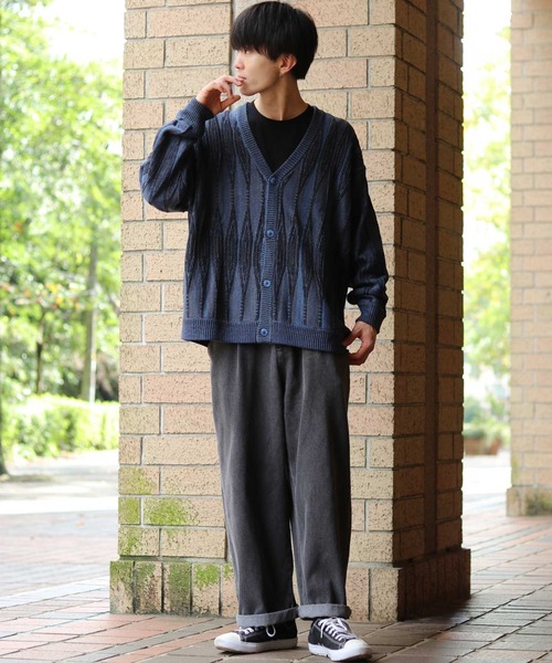 SITRY(シトリー)の「Geometric Jacquard Knit Cardigan/幾何学 ジャガード ニット カーディガン/カーデ(カーディガン/ボレロ・メンズ・チャコールグレー/ブラック/ダークブラウン/ブラウン/ブルー/グリーン・M/L/XL)」の20枚目の写真