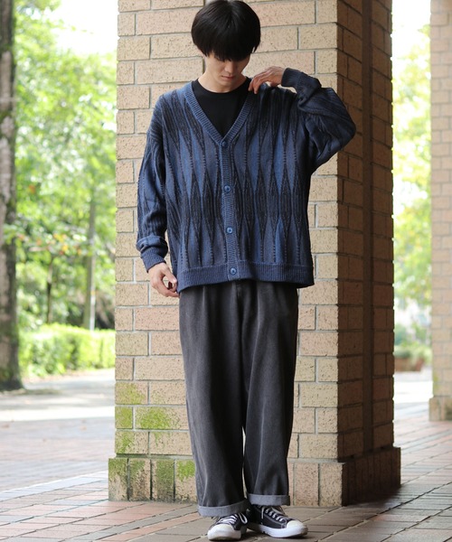 SITRY(シトリー)の「Geometric Jacquard Knit Cardigan/幾何学 ジャガード ニット カーディガン/カーデ(カーディガン/ボレロ・メンズ・チャコールグレー/ブラック/ダークブラウン/ブラウン/ブルー/グリーン・M/L/XL)」の19枚目の写真