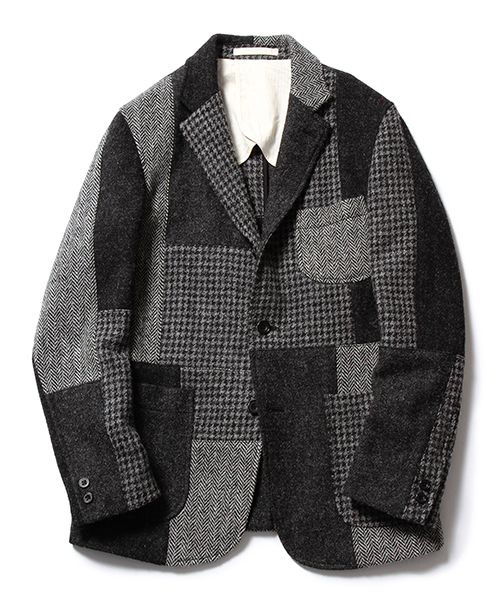 BEAMS PLUS（ビームスプラス）の「BEAMS PLUS / ハリスツイード パッチワーク ジャケット（テーラードジャケット・メンズ・チャコールグレー・MEDIUM/SMALL/LARGE/X-LARGE）」の6枚目の写真