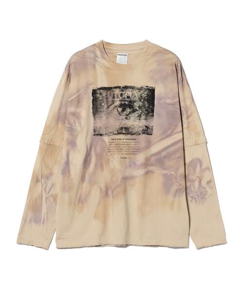 FACCIES（ファチーズ）の「FACCIES / Elbow Cut Used Dyed LS（Tシャツ/カットソー・メンズ・ベージュ・M/L/XL）」の8枚目の写真