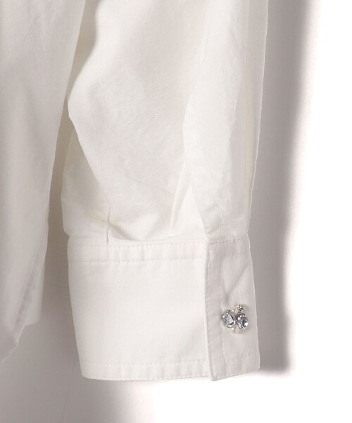 【セール】〈手洗い可能〉綿 オックス ビジュー付 オーバー シャツ ◇（シャツ/ブラウス）｜SHIPS（シップス）