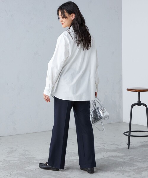 【セール】〈手洗い可能〉綿 オックス ビジュー付 オーバー シャツ ◇（シャツ/ブラウス）｜SHIPS（シップス）