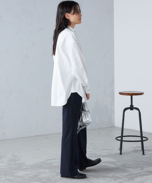 【セール】〈手洗い可能〉綿 オックス ビジュー付 オーバー シャツ ◇（シャツ/ブラウス）｜SHIPS（シップス）