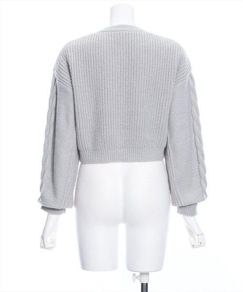 clear（クリア）の「ハート釦ケーブルニットカーディガン≪STAY MOTION≫（ニット/セーター・レディース・グリーン/グレイッシュベージュ/グレー・F）」の7枚目の写真