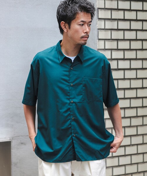 BEAMS（ビームス）の「BEAMS / ソリッド イージー シャツ（シャツ/ブラウス・メンズ・ダークグリーン/ブラック/ベージュ・S/M/L/XL）」の3枚目の写真