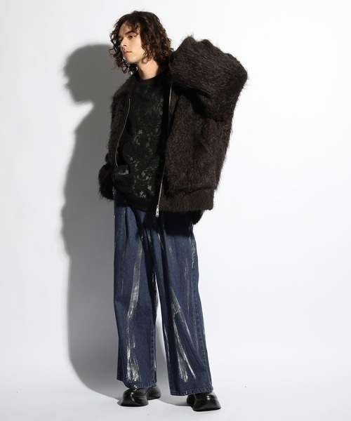 HARE（ハレ）の「【SET UP対応】ハクプリントワイドデニムパンツ（デニムパンツ・メンズ・ブラック/ブルー・MEDIUM/SMALL）」の6枚目の写真