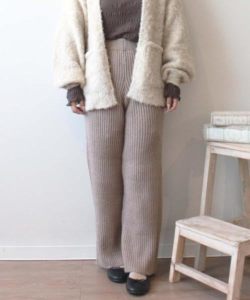 mil(ミル)の「ブークレニットパンツ(その他パンツ・レディース・キャメル/グレイッシュベージュ/グレー・XS/S/M)」の3枚目の写真