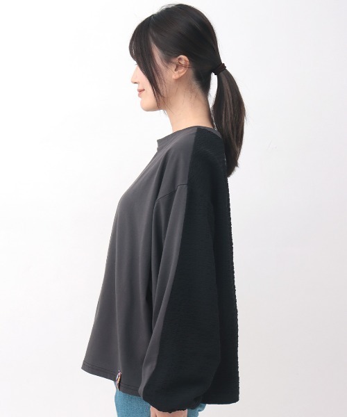 チチカカ(チチカカ)の「2WAYポコポココンビプルオーバー(Tシャツ/カットソー・レディース・ホワイト/カーキ/チャコールグレー・FREE)」の17枚目の写真