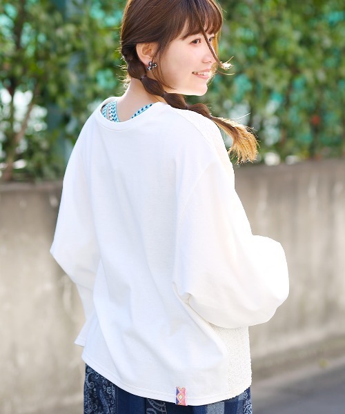 チチカカ(チチカカ)の「2WAYポコポココンビプルオーバー(Tシャツ/カットソー・レディース・ホワイト/カーキ/チャコールグレー・FREE)」の6枚目の写真
