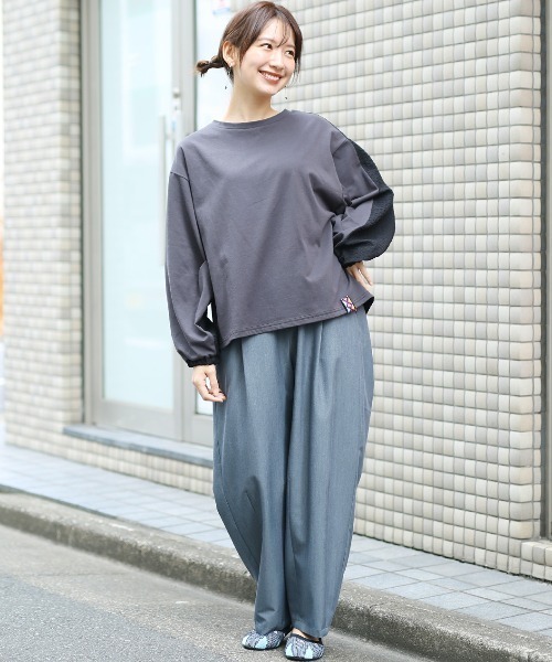 チチカカ(チチカカ)の「2WAYポコポココンビプルオーバー(Tシャツ/カットソー・レディース・ホワイト/カーキ/チャコールグレー・FREE)」の7枚目の写真