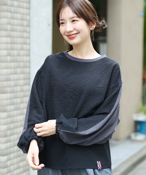 チチカカ(チチカカ)の「2WAYポコポココンビプルオーバー(Tシャツ/カットソー・レディース・ホワイト/カーキ/チャコールグレー・FREE)」の9枚目の写真