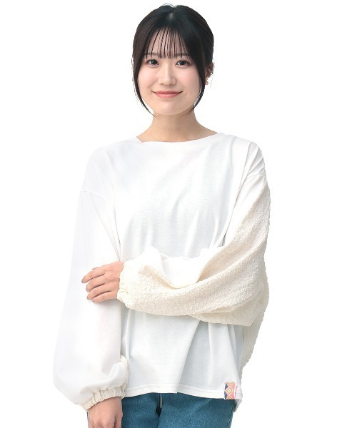 チチカカ(チチカカ)の「2WAYポコポココンビプルオーバー(Tシャツ/カットソー・レディース・ホワイト/カーキ/チャコールグレー・FREE)」の14枚目の写真