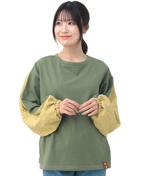 チチカカ(チチカカ)の「2WAYポコポココンビプルオーバー(Tシャツ/カットソー・レディース・ホワイト/カーキ/チャコールグレー・FREE)」の16枚目の写真