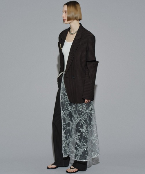 Flower spangle wrap skirt/フラワースパンコールラップスカート