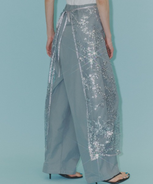 Flower spangle wrap skirt/フラワースパンコールラップスカート