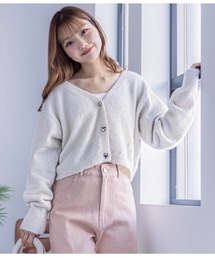 clear | ラメシャギーショート丈長袖ニットカーディガン≪2024SS新作≫(ニット/セーター)