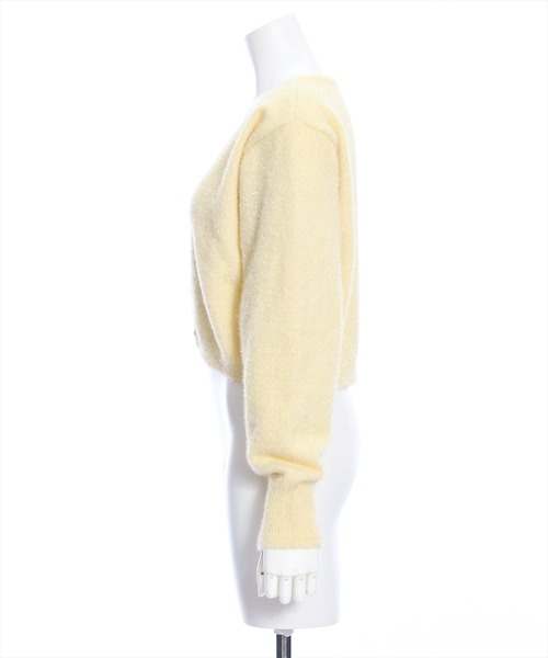 clear(クリア)の「ラメシャギーショート丈長袖ニットカーディガン≪2024SS新作≫(ニット/セーター・レディース・アイボリー/グリーン/ピンク/イエロー・F)」の15枚目の写真