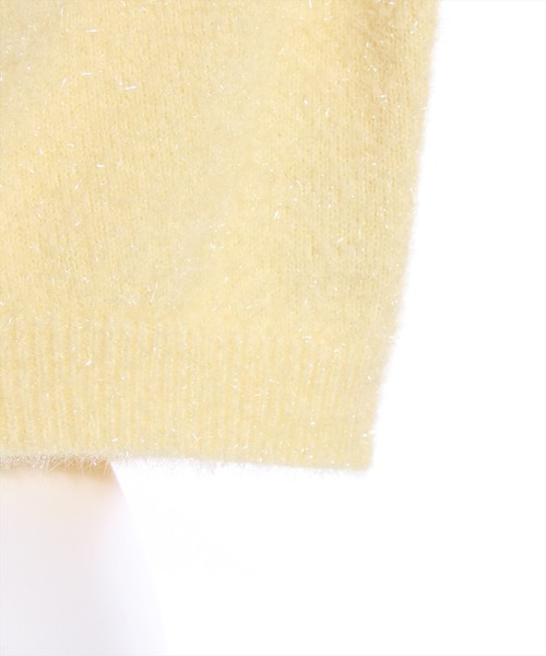 clear(クリア)の「ラメシャギーショート丈長袖ニットカーディガン≪2024SS新作≫(ニット/セーター・レディース・アイボリー/グリーン/ピンク/イエロー・F)」の20枚目の写真