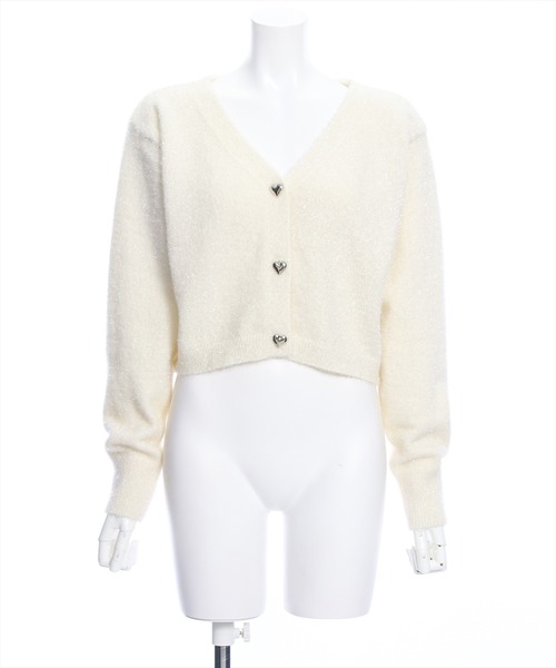 clear(クリア)の「ラメシャギーショート丈長袖ニットカーディガン≪2024SS新作≫(ニット/セーター・レディース・アイボリー/グリーン/ピンク/イエロー・F)」の22枚目の写真