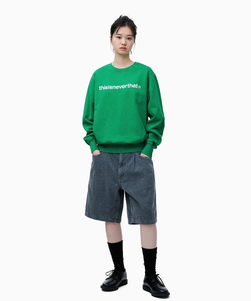ディスイズネバーザット スウェット トレーナー ロゴ グリーン L T-Logo LT Crewneck（スウェット）｜thisisneverthat